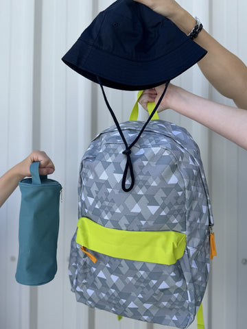 Backpack, School Hat and Pencil Case